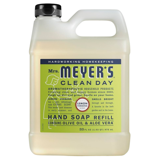 Mrs. Meyer's Clean Day Lemon Verbena Scented Hand Soap Refill, 33 oz.