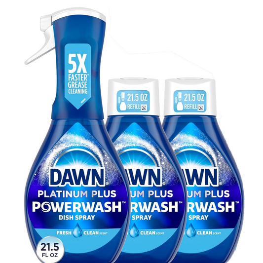 Dawn Platinum Powerwash Dish Spray & Refill Set, Fresh Scent (1 Spray + 2 Refills)