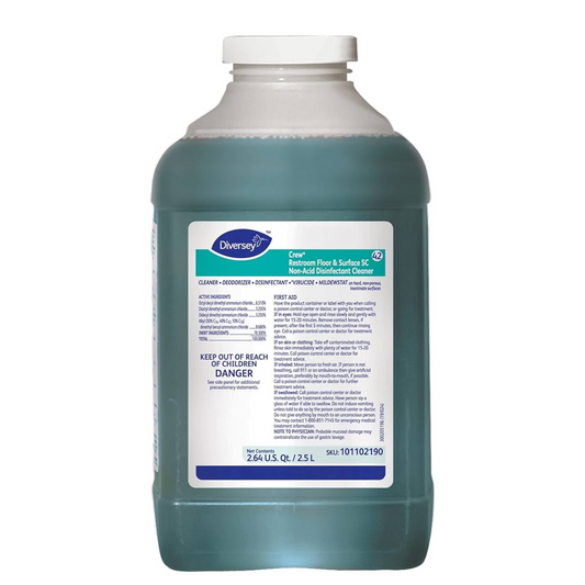 Crew® 2.5 L Fresh Restroom Floor and Surface SC Non-Acid Disinfectant Cleaner