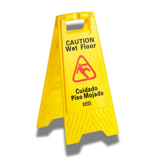 English and Spanish Caution Wet Floor Sign. 25 in