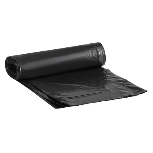 Lavex Herc 55 Gallon 2 Mil 38" x 58" Low Density Heavy-Duty Black Can Liner / Trash Bag - 50/Case