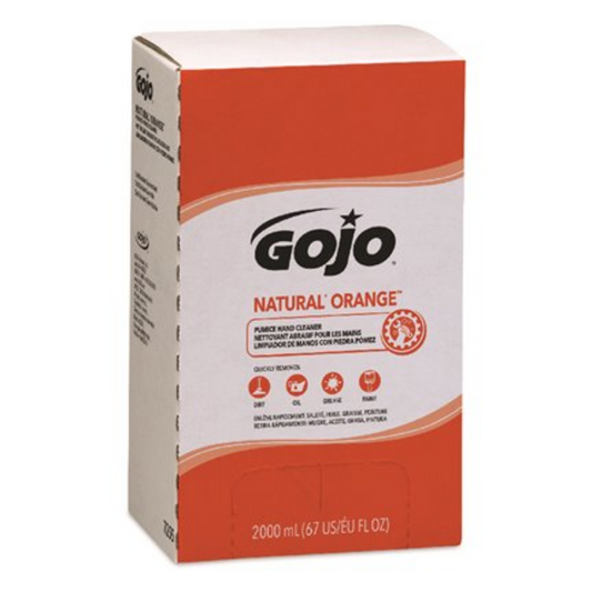 GoJo NATURAL ORANGE Pumice Hand Cleaner, 2000 mL Quick-Acting Lotion with Pumice Refill for PRO TDX Dispenser