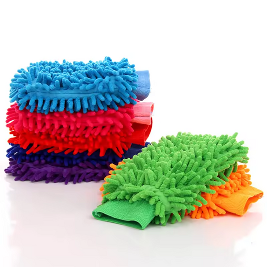 NikCatcher Car Wash Gloves – Chenille Coral Fleece Washing Mitts for Auto Detailing and Dust Removal