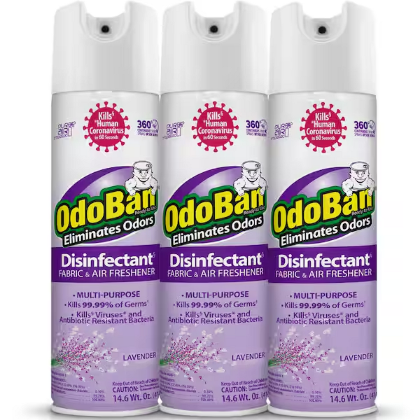 OdoBan Lavender Aerosol Disinfectant & Fabric/Air Freshener, 14.6 oz