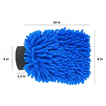 NikCatcher Microfiber Car Wash Gloves – Chenille Waterproof Double-Faced Mitt with Soft Mesh Back for Wax Detailing and Car Cleaning