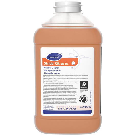 Diversey Stride Citrus HC, 2x2.5L Case – Economical, Neutral pH Floor Cleaner