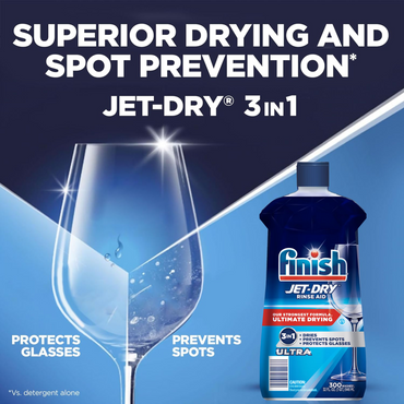 Finish Jet-Dry Ultra Rinse Aid, Dishwasher Rinse & Drying Agent (32 fl. oz.) – Spot-Free & Brilliant Shine