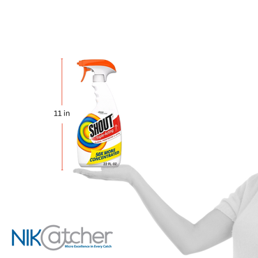 NikCatcher Laundry Brush Stain Remover with Shout Triple-Acting Stain Removing Spray 22 Oz (2 Pack) - Powerful Stain Removal Bundle