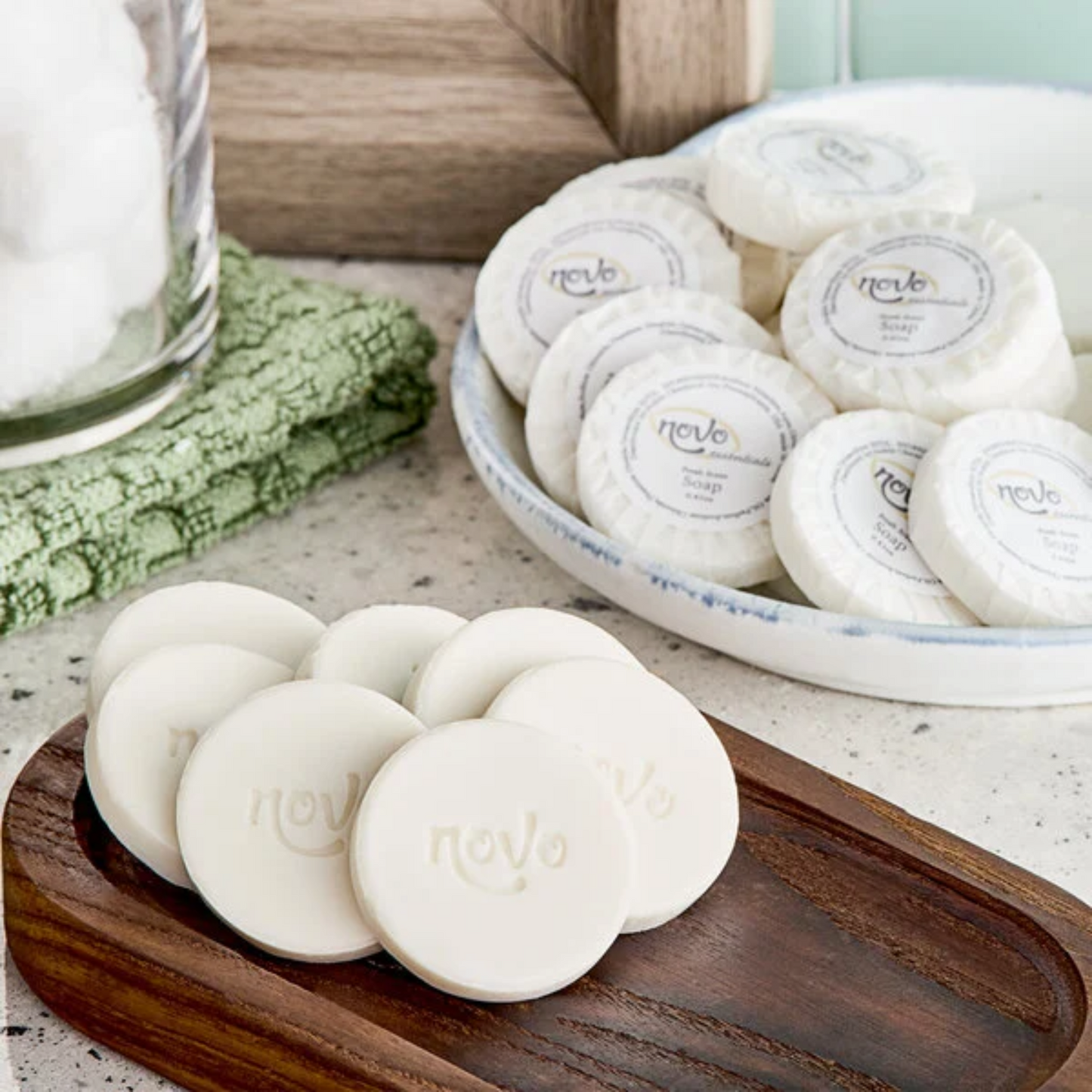 Novo Essentials 0.42 oz. Hotel and Motel Wrapped Round Bath Soap - 1000/Case