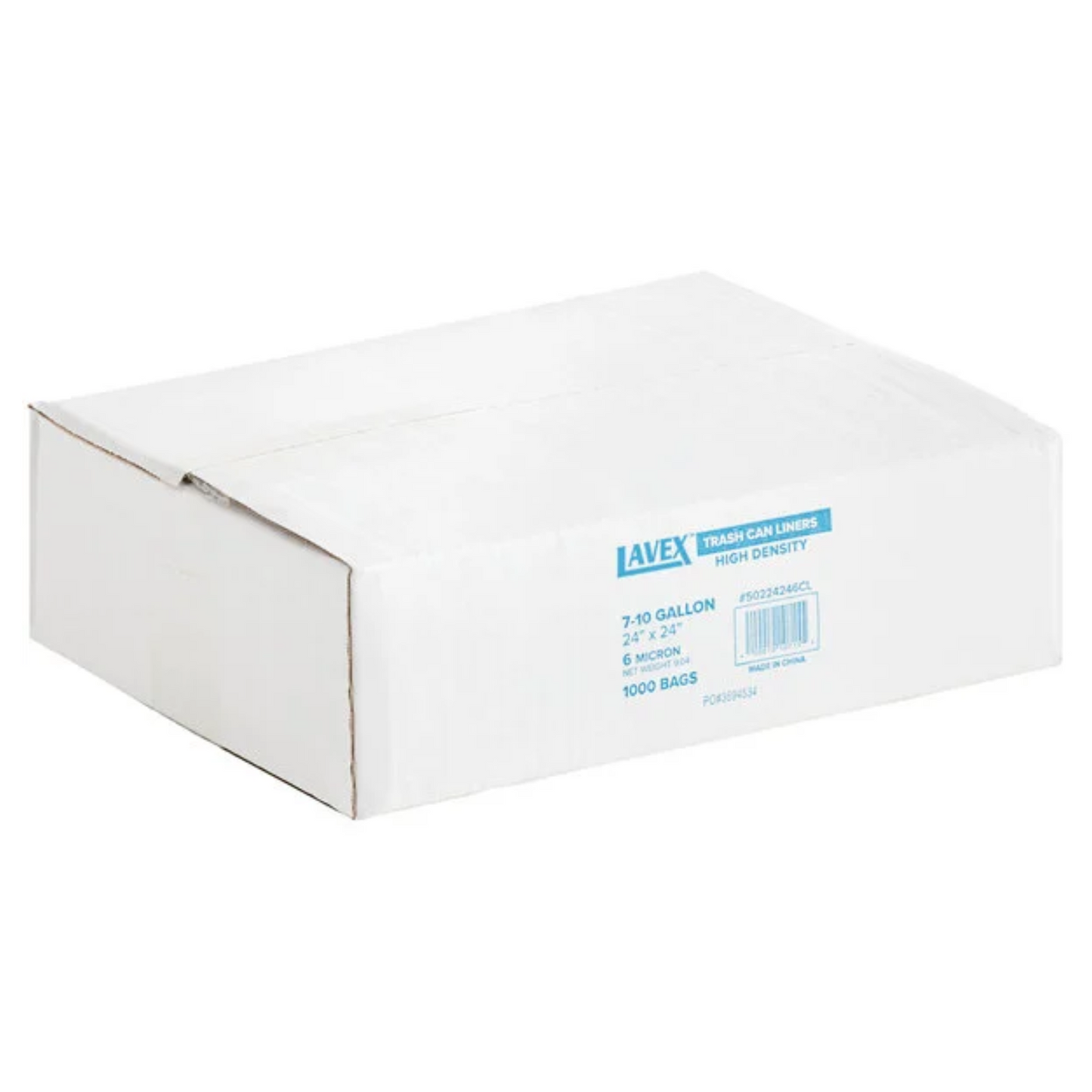 Lavex 7-10 Gallon 6 Micron 24" x 24" High-Density Janitorial Can Liner / Trash Bag - 1000/Case