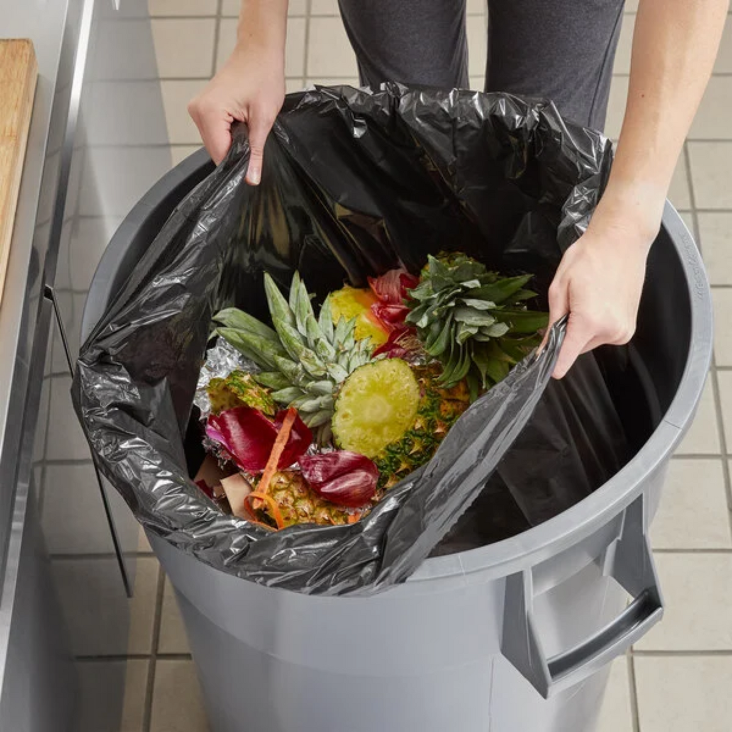 Lavex Herc 55 Gallon 2 Mil 38" x 58" Low Density Heavy-Duty Black Can Liner / Trash Bag - 50/Case