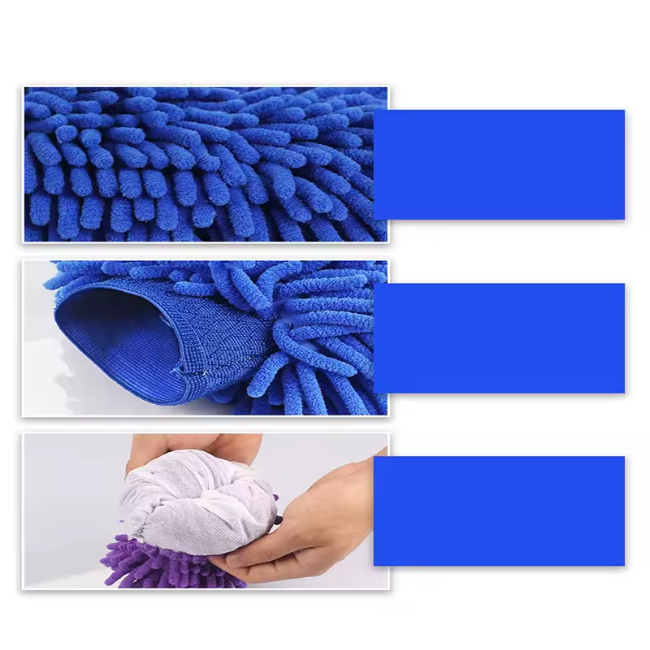 NikCatcher Car Wash Gloves – Chenille Coral Fleece Washing Mitts for Auto Detailing and Dust Removal