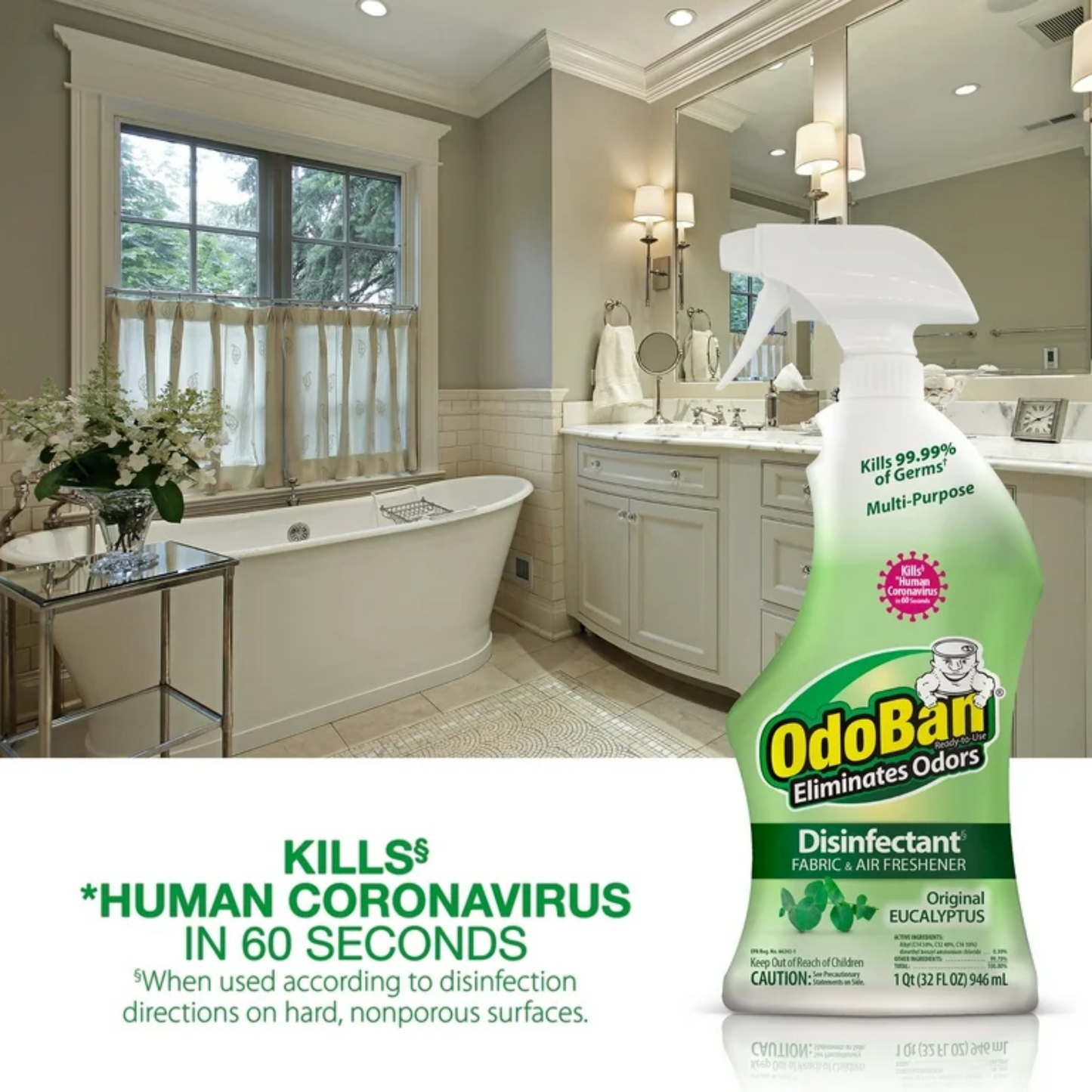 OdoBan Disinfectant & Odor Eliminator, Eucalyptus Scent (1 gal. concentrate + 32 oz)
