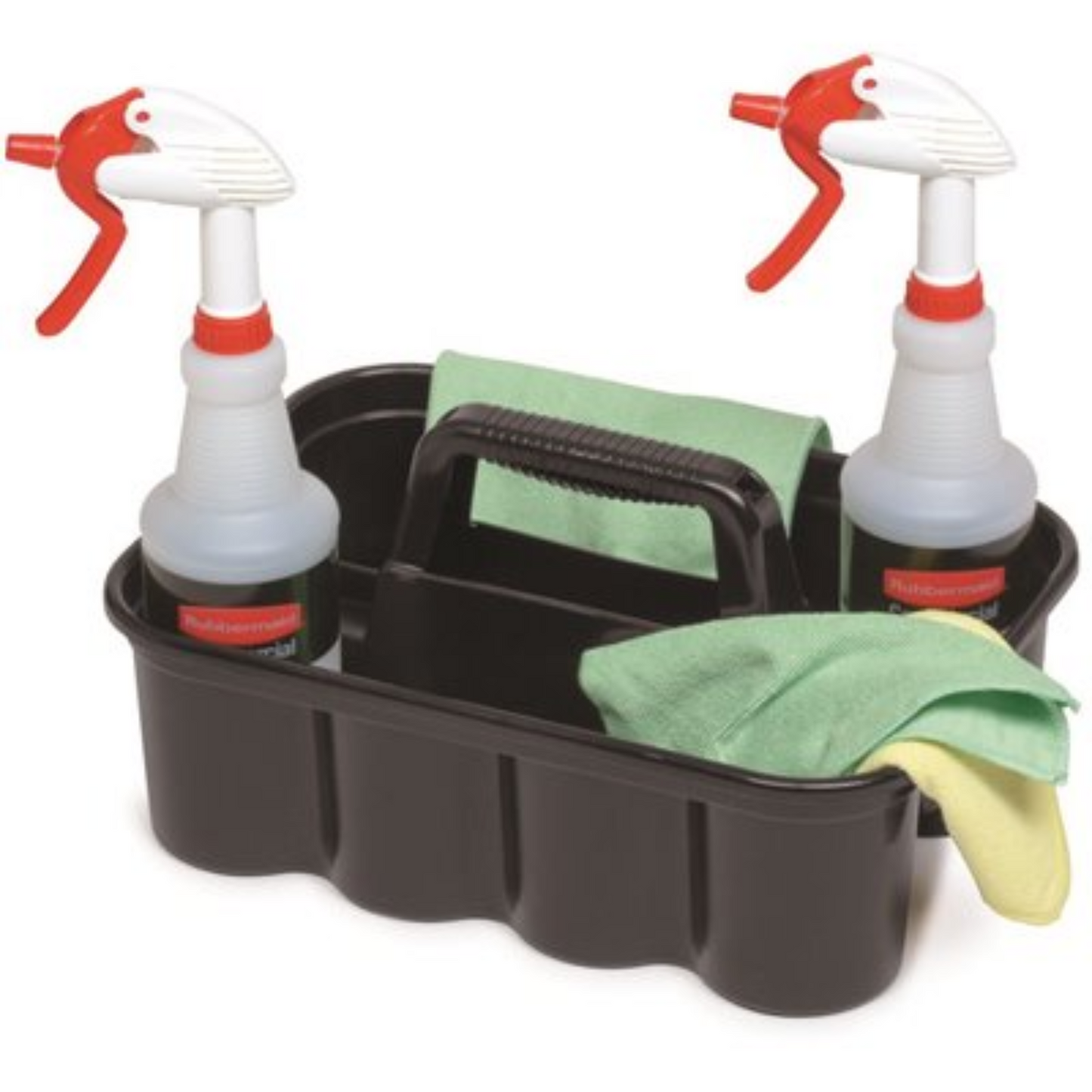 Rubbermaid Deluxe Black Plastic Carry Caddy for Cleaning and Housekeeping