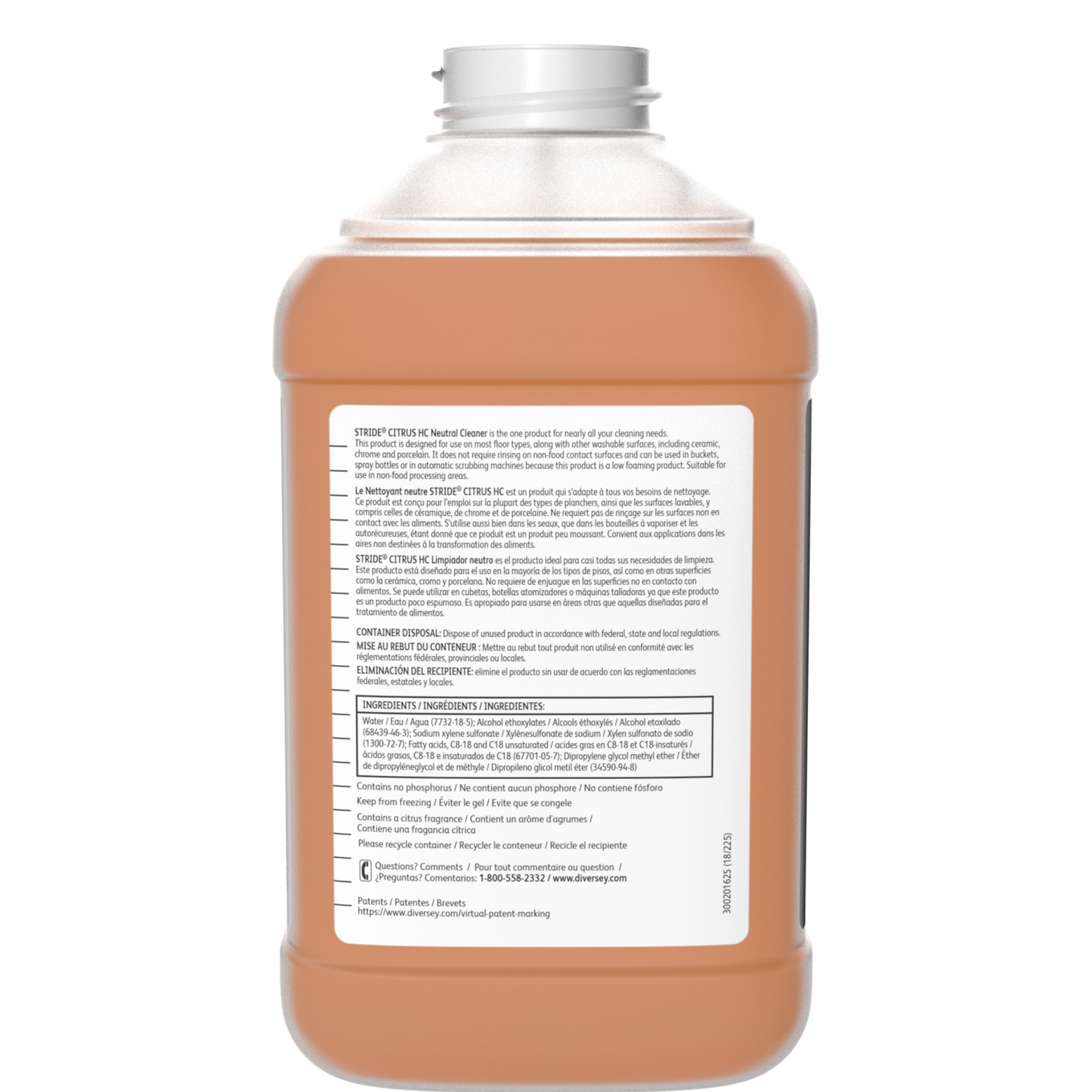 Diversey Stride Citrus HC, 2x2.5L Case – Economical, Neutral pH Floor Cleaner