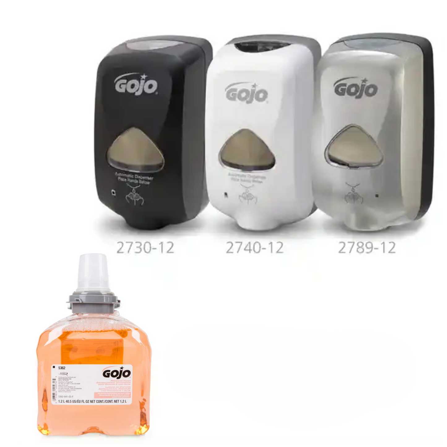GoJo Premium Foam Antibacterial Handwash, Fresh Fruit Scent, 1200 mL Refills (Pack of 2)
