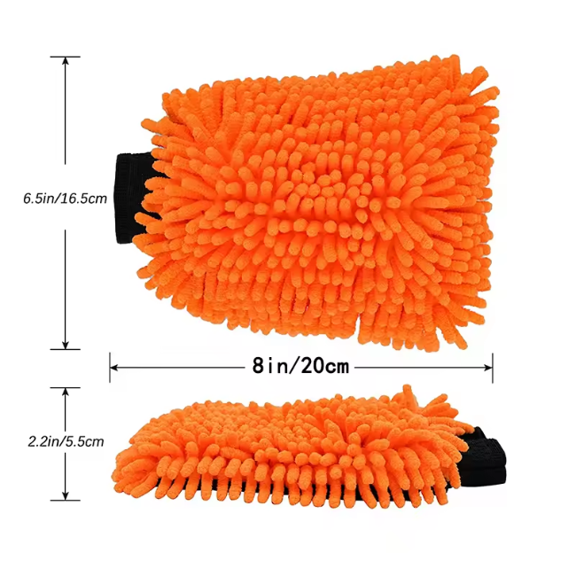 NikCatcher Car Wash Gloves – Chenille Coral Fleece Washing Mitts for Auto Detailing and Dust Removal