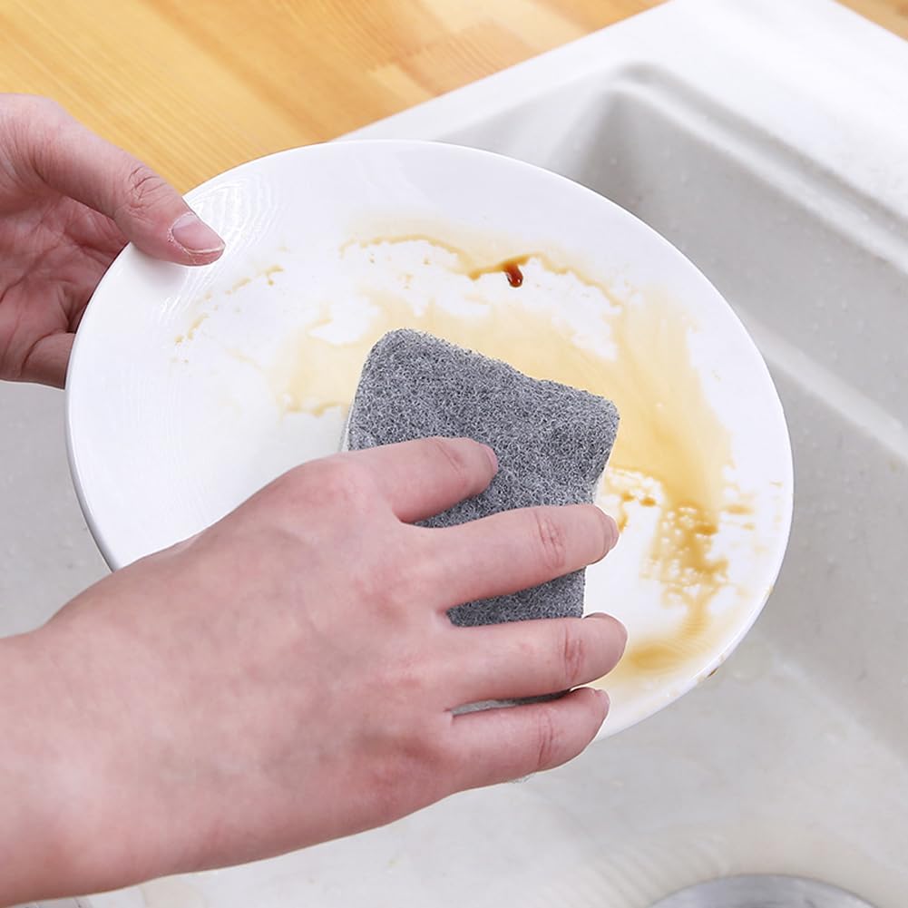 NikCatcher Double-Sided Non-Scratch Sponges – Reusable Household Scouring Pads for Kitchen & Tableware Cleaning - Pack of 10