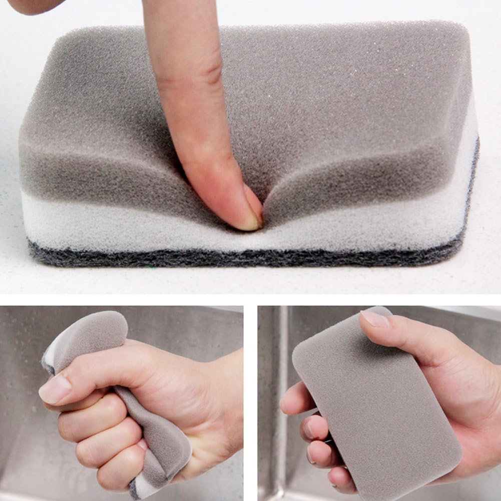 NikCatcher Double-Sided Non-Scratch Sponges – Reusable Household Scouring Pads for Kitchen & Tableware Cleaning - Pack of 10