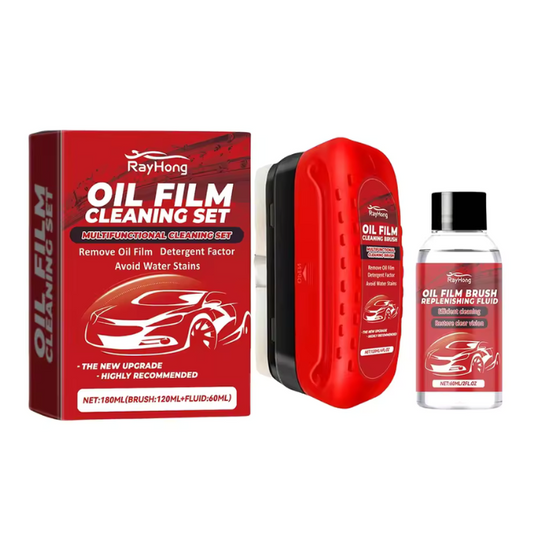 Ray Hong Car Windshield Oil Film Cleaner – Glass Cleaning Board & Wipe Brush for Removing Oil Film, Smudges, and Road Grime