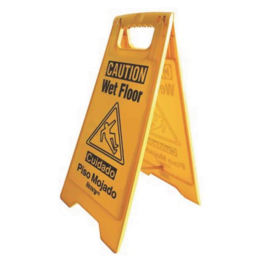 Renown 25 in. English and Spanish Caution Wet Floor Sign – Yellow