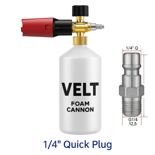 Velt Snow Foam Cannon Spray Gun – High-Pressure Foam Gun with 1/4" Quick Connect Plug – Adjustable Nozzle for Thick Foam – Ideal for Car Wash & Auto Detailing