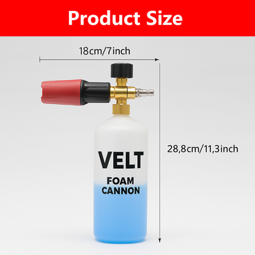 Velt Snow Foam Cannon Spray Gun – High-Pressure Foam Gun with 1/4" Quick Connect Plug – Adjustable Nozzle for Thick Foam – Ideal for Car Wash & Auto Detailing