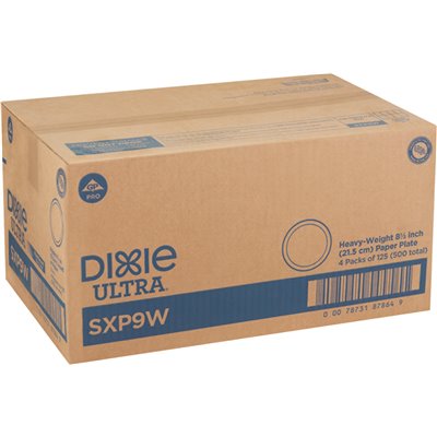 Dixie Ultra 8.5" Heavyweight Paper Plates, White - Disposable Plates (500/Case)