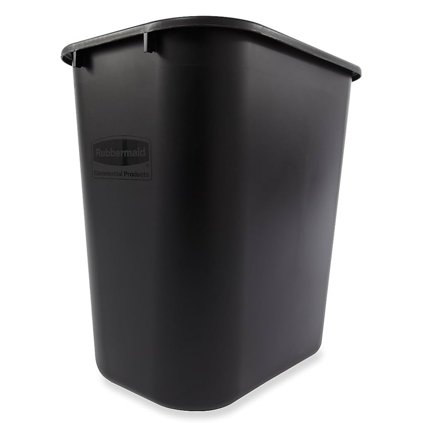 Rubbermaid Commercial 7-Gallon Black Rectangular Trash Can – Space-Saving and Durable