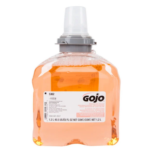 GoJo Premium Foam Antibacterial Handwash, Fresh Fruit Scent, 1200 mL Refills (Pack of 2)