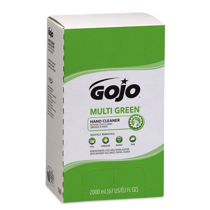 GoJo MULTI GREEN Hand Cleaner – 2000 mL Citrus Solvent with Natural Pumice Scrubbers