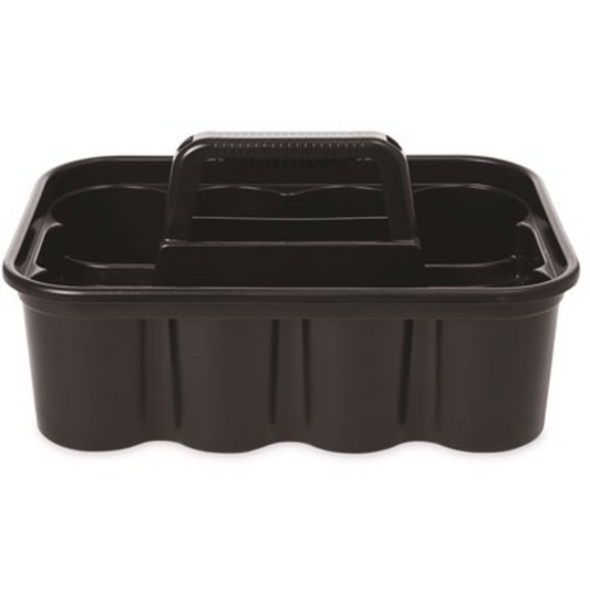 Rubbermaid Deluxe Black Plastic Carry Caddy for Cleaning and Housekeeping