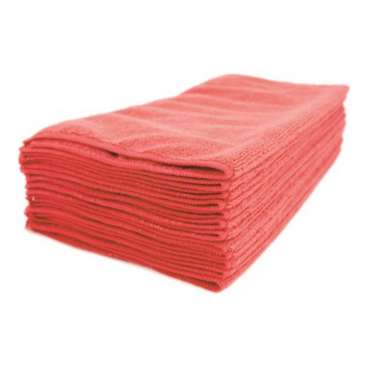 Renown Premium 16 in. x 16 in. Microfiber Cloth, Red (12-Pack)