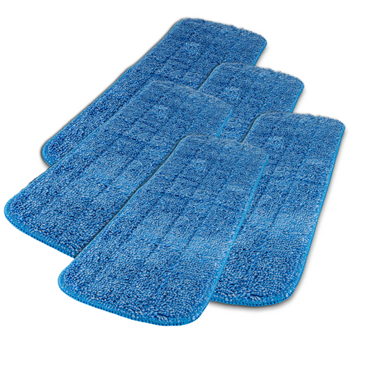 NikCatcher 18" Microfiber Flat Mop Pads Hook & Loop Mop - Pack of 5