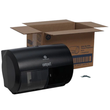 Georgia-Pacific Compact Black Side-By-Side Double Roll Toilet Paper Dispenser