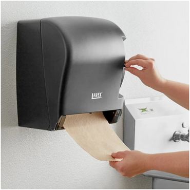 Lavex Translucent Black Lever Activated Paper Towel Dispenser