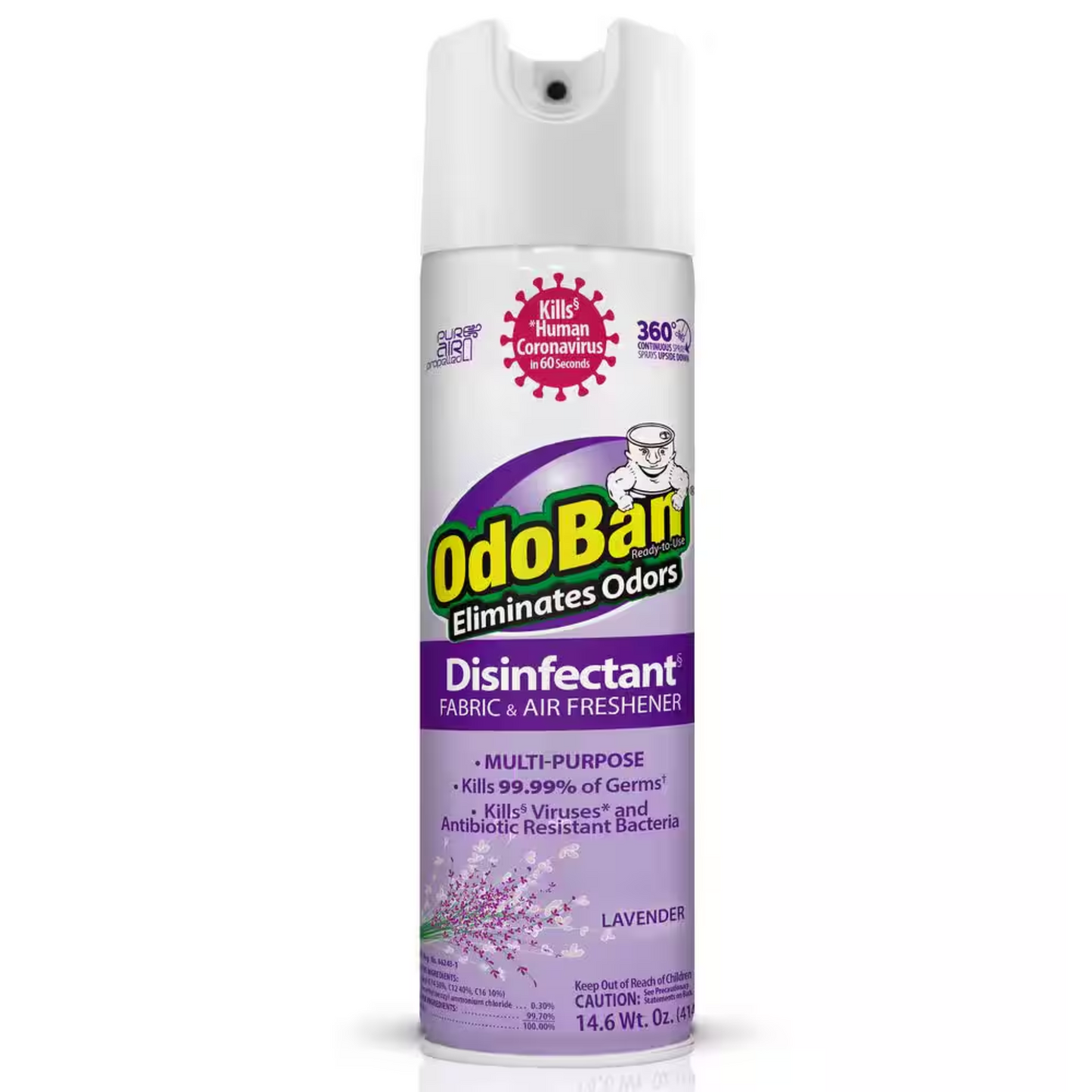 OdoBan Lavender Aerosol Disinfectant & Fabric/Air Freshener, 14.6 oz