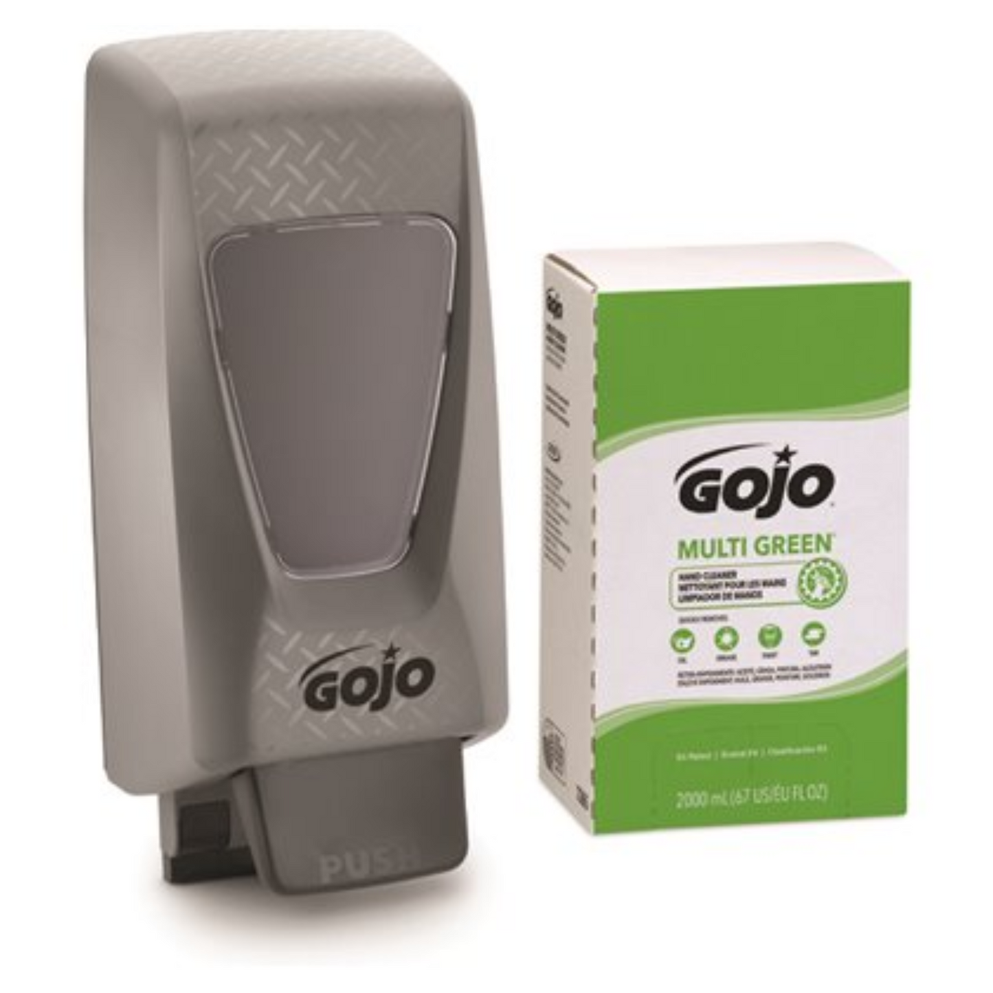 GoJo MULTI GREEN Hand Cleaner – 2000 mL Citrus Solvent with Natural Pumice Scrubbers