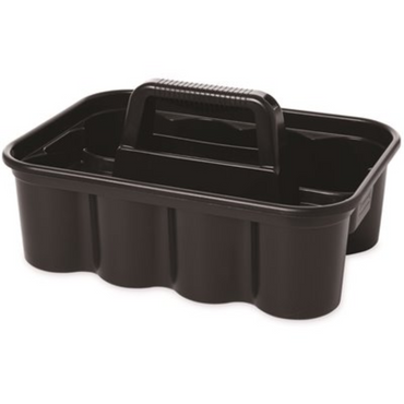 Rubbermaid Deluxe Black Plastic Carry Caddy for Cleaning and Housekeeping