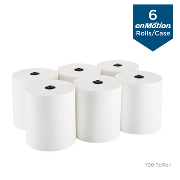 enMotion 8" White 1-Ply Paper Towel Rolls (6 Rolls per Case)