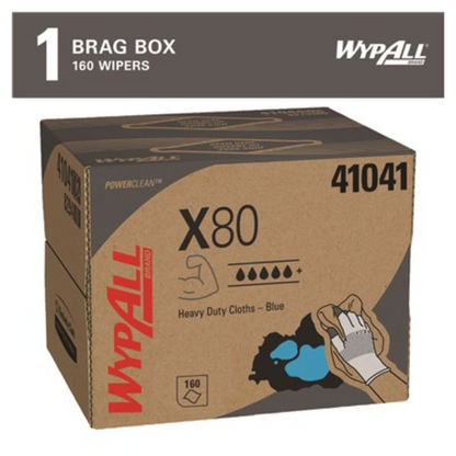 WYPALL X80 Extended Use Cloths – Blue Reusable Wipes, 160 Sheets per Brag Box