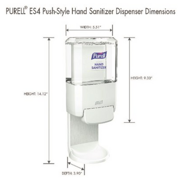 PURELL ES4 Push-Style Hand Sanitizer Dispenser, White, for 1200 mL Hand Sanitizer Refills