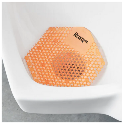 Renown Wave 3D Mango Urinal Screen - Long-Lasting Odor Control & Splash-Free Design (10/Box)