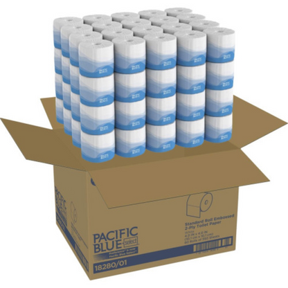 Pacific Blue Select 2-Ply Embossed Bathroom Tissue – 80 Rolls Per Case