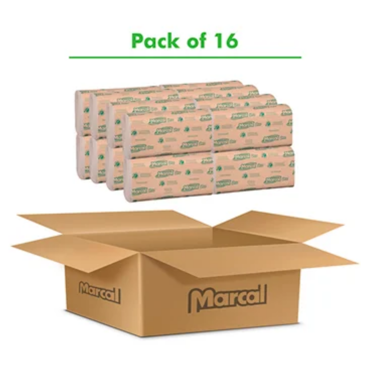 Marcal PRO™ 100% Recycled Multi-Fold Paper Towels, White, 1-Ply, 9.1" x 9.5", 250/Pack, 16 Packs/Case