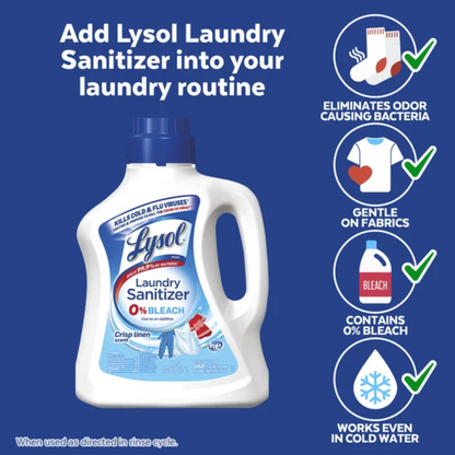 Lysol Laundry Sanitizer Additive, Crisp Linen, (150 fl. oz.)