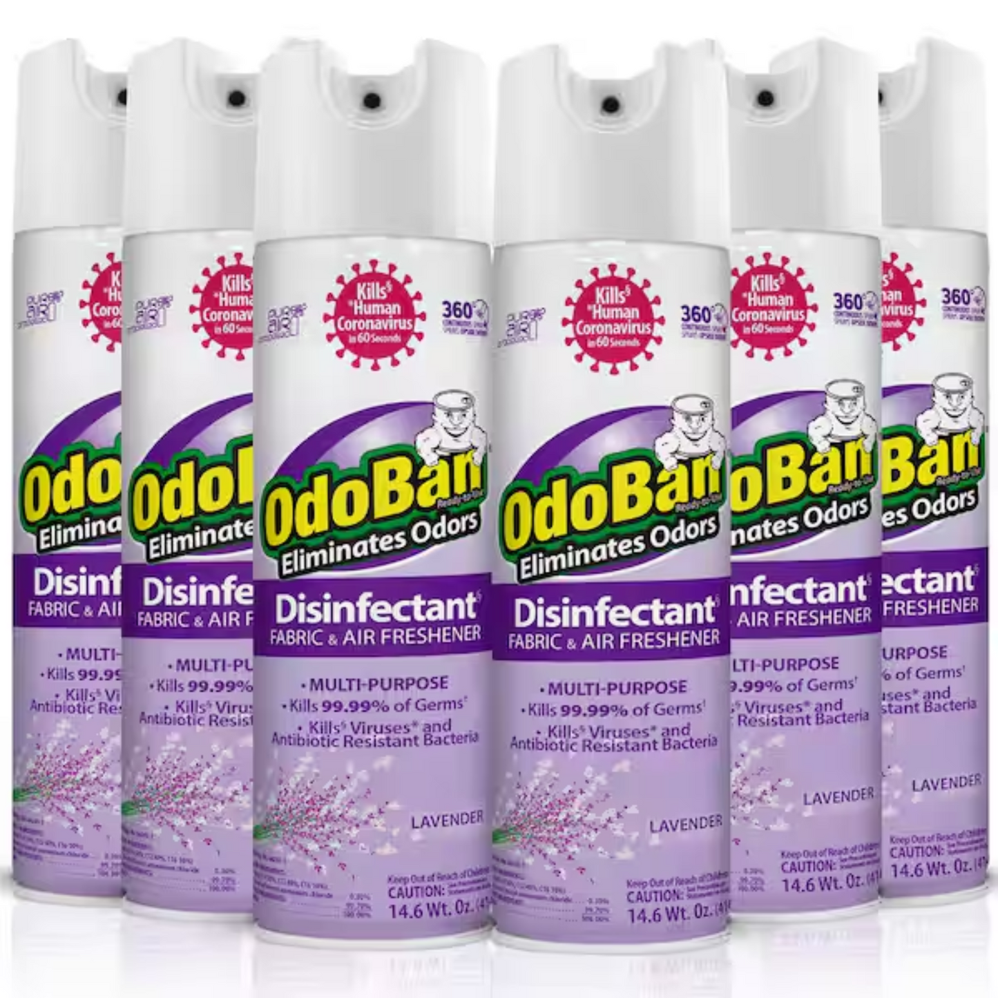 OdoBan Lavender Aerosol Disinfectant & Fabric/Air Freshener, 14.6 oz