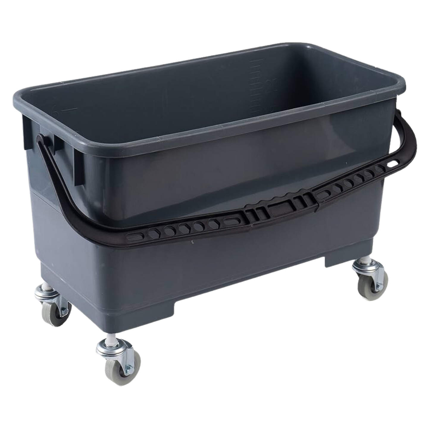 NikCatcher Microfiber Mop Bucket with Lid and Casters, 6-Gallon - Durable Plastic, 21" Gray