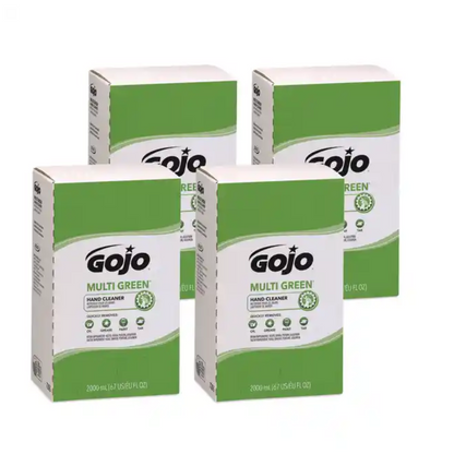 GoJo MULTI GREEN Hand Cleaner – 2000 mL Citrus Solvent with Natural Pumice Scrubbers