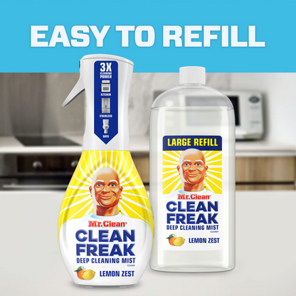 Mr. Clean Clean Freak Multi-Surface Spray + Refill, Lemon Zest – 62.9 fl. oz.